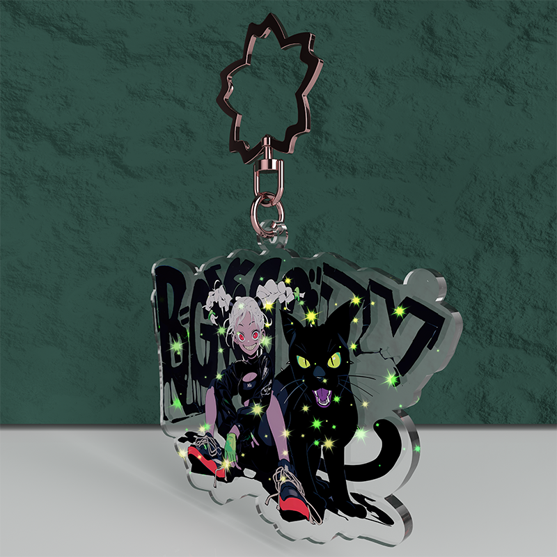 Custom Holographic Star Keychain - meidaip