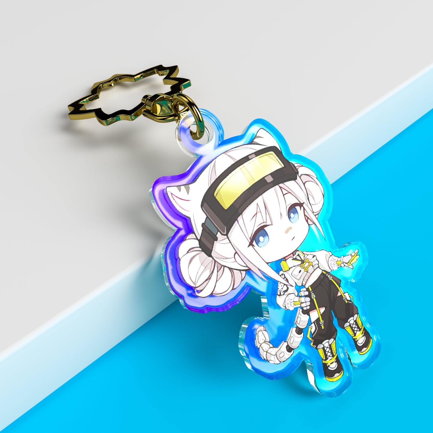 Custom Holographic Rainbow Acrylic Keychain - meidaip