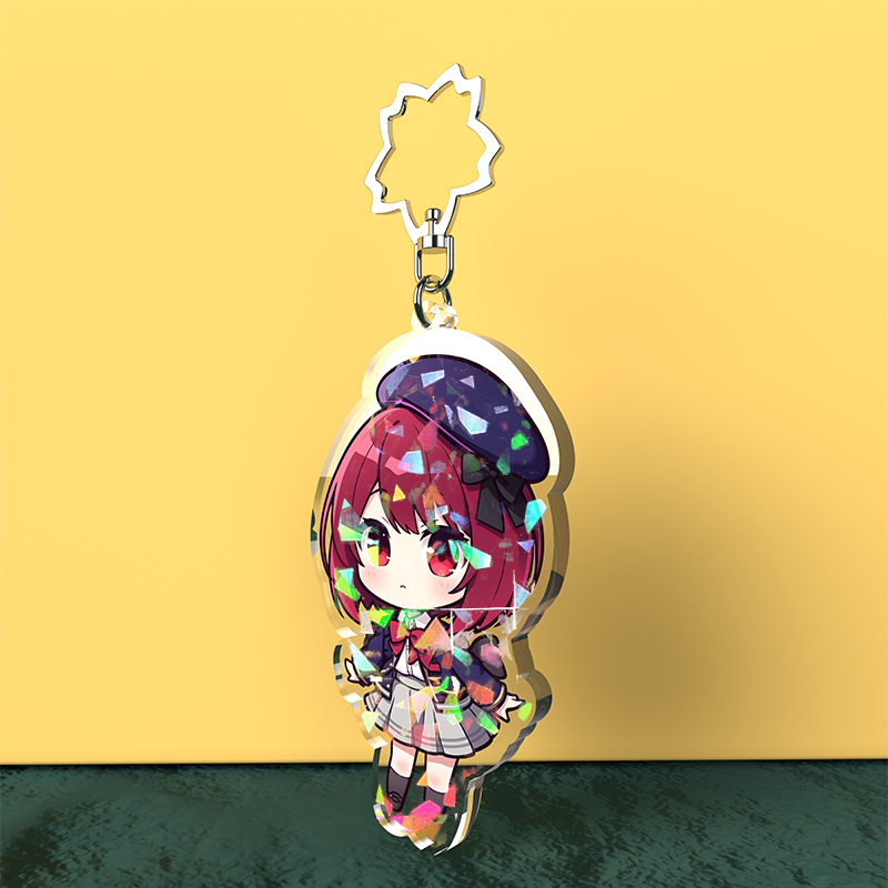 Custom Glass Broken Holography Acrylic Keychain - meidaip