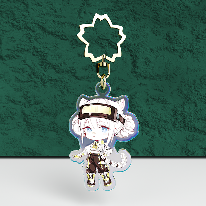 Custom Holographic Rainbow Acrylic Keychain - meidaip