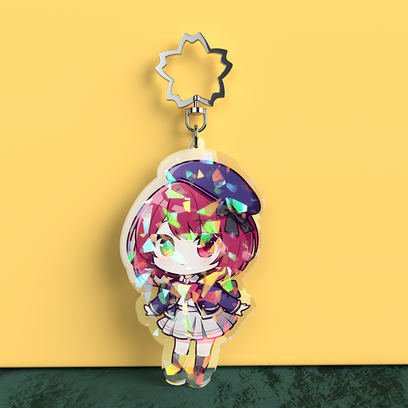 Custom Glass Broken Holography Acrylic Keychain - meidaip