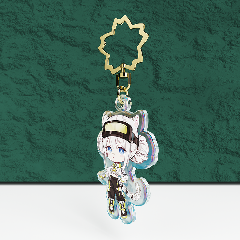 Custom Holographic Rainbow Acrylic Keychain - meidaip