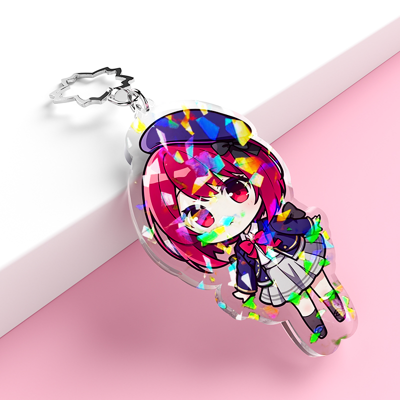Custom Glass Broken Holography Acrylic Keychain - meidaip